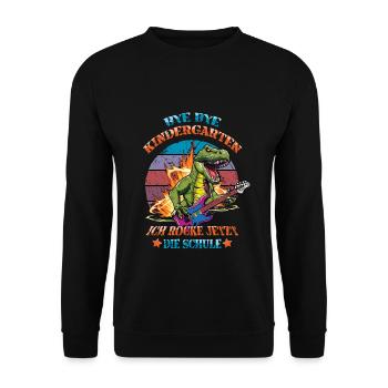 Inscription Bye Bye Kindergarten I Rock The - Sweat-shirt Unisexe - noir - Devant - Alina (178cm) & Michal (187cm)