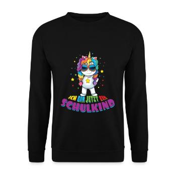 Je suis une licorne d’écolier maintenant - Sweat-shirt Unisexe - noir - Devant - Alina (178cm) & Michal (187cm)