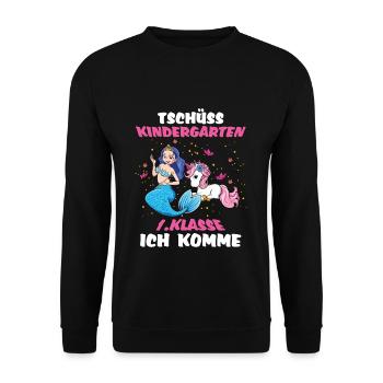 Bye Bye Kindergarten 1st Grade I'm Coming - Unisex Sweatshirt - black - Front - Alina (178cm) & Michal (187cm)