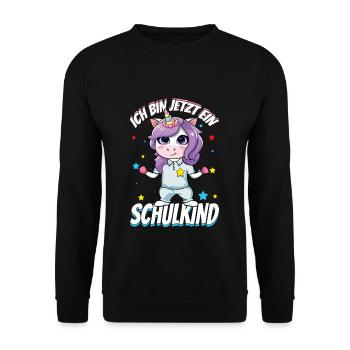 Je suis une licorne d’écolier maintenant - Sweat-shirt Unisexe - noir - Devant - Alina (178cm) & Michal (187cm)