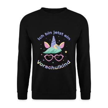 Je suis une licorne d’âge préscolaire maintenant - Sweat-shirt Unisexe - noir - Devant - Alina (178cm) & Michal (187cm)