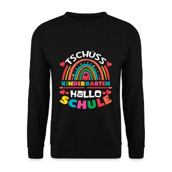 Enrolment Bye Bye Kindergarten Hello School - Unisex Sweatshirt - black - Front - Alina (178cm) & Michal (187cm)
