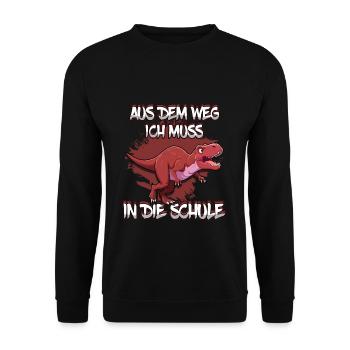 L’inscription à l’école est hors de la route Je dois aller à l’école - Sweat-shirt Unisexe - noir - Devant - Alina (178cm) & Michal (187cm)