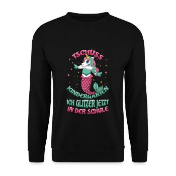 Bye Bye Kindergarten I'm Glittering Now In The - Unisex Sweatshirt - black - Front - Alina (178cm) & Michal (187cm)