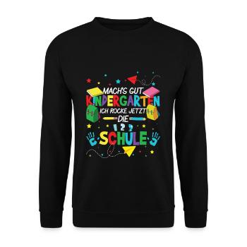 Prends soin de la maternelle Je suis à l’école maintenant - Sweat-shirt Unisexe - noir - Devant - Alina (178cm) & Michal (187cm)