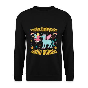 Inscription Bye Bye Kindergarten Hello School - Sweat-shirt Unisexe - noir - Devant - Alina (178cm) & Michal (187cm)