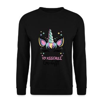 Elementary School Managed Unicorn Magic School - Unisex Sweatshirt - black - Front - Alina (178cm) & Michal (187cm)