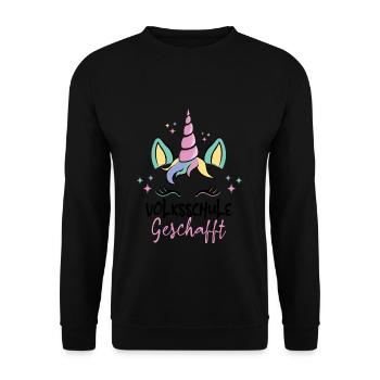 Elementary School Done Unicorn Magic School - Unisex Sweatshirt - black - Front - Alina (178cm) & Michal (187cm)