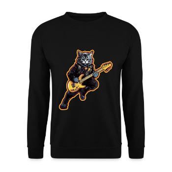 Musician Cat Rocker Guitar Instruments Love - Unisex Sweatshirt - black - Front - Alina (178cm) & Michal (187cm)
