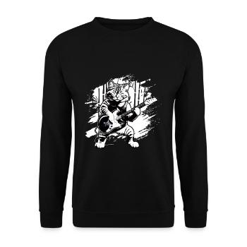 Chat jouant des instruments de guitare acoustique génial - Sweat-shirt Unisexe - noir - Devant - Alina (178cm) & Michal (187cm)