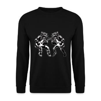 Deux chats jouant des instruments de guitare Rock Mignon - Sweat-shirt Unisexe - noir - Devant - Alina (178cm) & Michal (187cm)