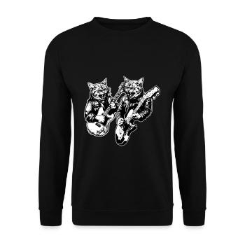 Deux chats jouent de la guitare Instruments Rock Mignon - Sweat-shirt Unisexe - noir - Devant - Alina (178cm) & Michal (187cm)