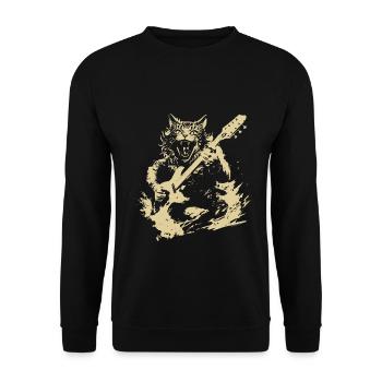 Meow Cat jouant des instruments de guitare génial - Sweat-shirt Unisexe - noir - Devant - Alina (178cm) & Michal (187cm)