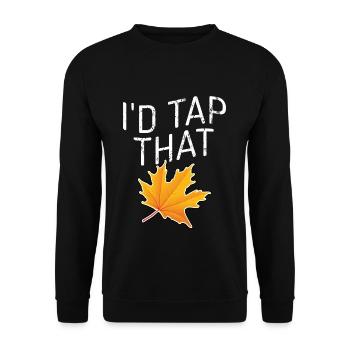 Tippen Sie auf den Ahorn Klopfen Ahornbaum Ahornblatt - Unisex Pullover - Schwarz - Vorne - Alina (178cm) & Michal (187cm)
