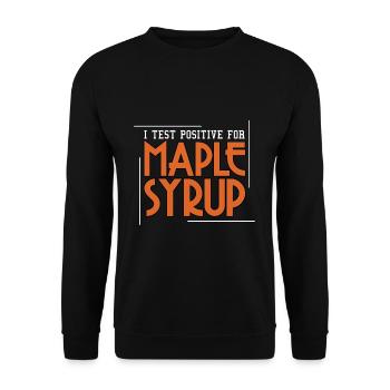 Positive Maple Syrup Tapping Tree Maple Leaf - Unisex Sweatshirt - black - Front - Alina (178cm) & Michal (187cm)
