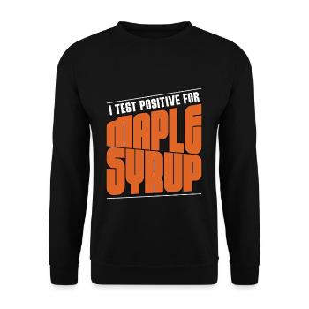 Ich teste positives Ahornsirup-Klopfen Ahornblatt - Unisex Pullover - Schwarz - Vorne - Alina (178cm) & Michal (187cm)