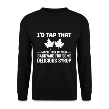 Tap That Maple Tree Tapping Maple Tree Maple Leaf - Unisex Sweatshirt - black - Front - Alina (178cm) & Michal (187cm)