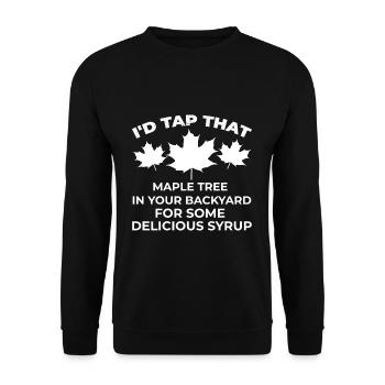 I Tap That Maple Tree Maple Tree Maple Leaf - Unisex Sweatshirt - black - Front - Alina (178cm) & Michal (187cm)