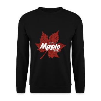 It's Maple Time For Tapping Maple Tree Maple Leaf - Unisex Sweatshirt - black - Front - Alina (178cm) & Michal (187cm)