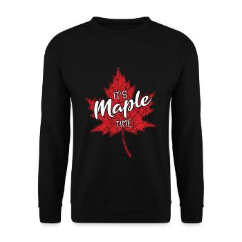 It's Maple Time Maple Leaf Maple Tree Maple Leaf - Unisex Sweatshirt - black - Front - Alina (178cm) & Michal (187cm)