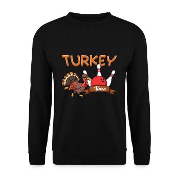 Heure de la dinde Bowling de dinde Thanksgiving - Sweat-shirt Unisexe - noir - Devant - Alina (178cm) & Michal (187cm)