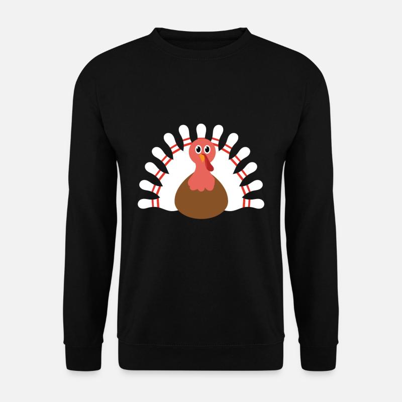 Turkey Bowling Pin Thanksgiving - Unisex Sweatshirt - black