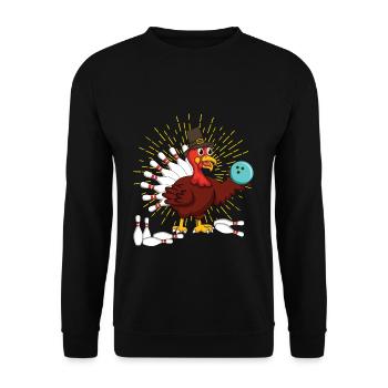 Quilles à la dinde de Thanksgiving à la dinde - Sweat-shirt Unisexe - noir - Devant - Alina (178cm) & Michal (187cm)