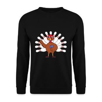 Kawaii Turquie Thanksgiving Turquie Bowling - Sweat-shirt Unisexe - noir - Devant - Alina (178cm) & Michal (187cm)