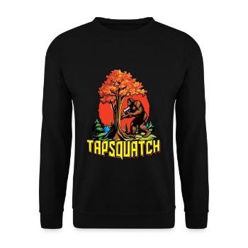 Tapsquatch Tapping Maple Tree Maple Leaf - Unisex Sweatshirt - black - Front - Alina (178cm) & Michal (187cm)