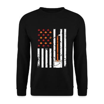 Maple Tapping Flag Maple Tree Maple Leaf - Unisex Sweatshirt - black - Front - Alina (178cm) & Michal (187cm)