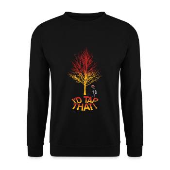 I'd Tap That Maple Tapping Funny Maple Syrup - Unisex Sweatshirt - black - Front - Alina (178cm) & Michal (187cm)
