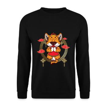 Funny Chinese New Year Of Tiger Chinese Zodiac - Unisex Sweatshirt - black - Front - Alina (178cm) & Michal (187cm)