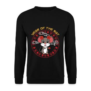 Year Of Rat Cute Chinese Kawaii Chinese New Year - Unisex Sweatshirt - black - Front - Alina (178cm) & Michal (187cm)