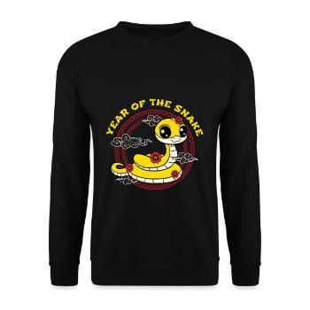 Year Of The Snake Cute Kawaii Chinese New Year - Unisex Sweatshirt - black - Front - Alina (178cm) & Michal (187cm)