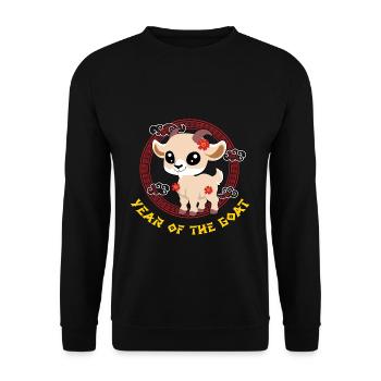 Year Of Goat Cute Zodiac Kawaii New Year - Unisex Sweatshirt - black - Front - Alina (178cm) & Michal (187cm)