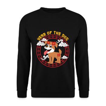 Year Of Dog Cute Zodiac Kawaii New Year - Unisex Sweatshirt - black - Front - Alina (178cm) & Michal (187cm)