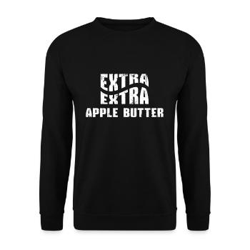 Extra Extra Apple Butter Jam Apple Picker Apple - Unisex Sweatshirt - black - Front - Alina (178cm) & Michal (187cm)