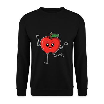Apple Cute Kawaii Apple Butter Picker Apple - Unisex Sweatshirt - black - Front - Alina (178cm) & Michal (187cm)