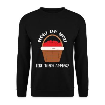 How Do You Like Them Apples Love Apple Picker - Unisex Sweatshirt - black - Front - Alina (178cm) & Michal (187cm)