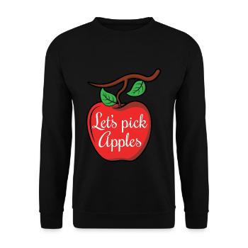 Let's Pick Apples Picking Apple Picker Love - Unisex Sweatshirt - black - Front - Alina (178cm) & Michal (187cm)