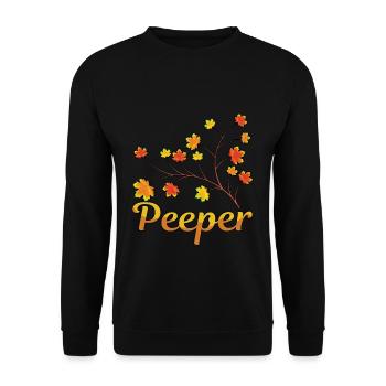 Peeper Feuillage Feuille Drôle - Sweat-shirt Unisexe - noir - Devant - Alina (178cm) & Michal (187cm)