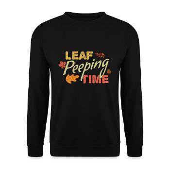 Temps d’observation des feuilles Feuillage Aperçu des feuilles - Sweat-shirt Unisexe - noir - Devant - Alina (178cm) & Michal (187cm)