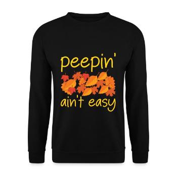 Peepin' Ain't Easy Leaf Peeping Leaf Peeper - Sweat-shirt Unisexe - noir - Devant - Alina (178cm) & Michal (187cm)