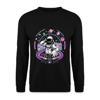 Astronaut DJ Music Hard Techno Dark Tekno - Unisex Sweatshirt - black - Front - Alina (178cm) & Michal (187cm)