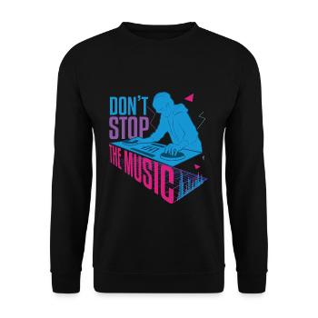 Don't Stop The Music DJ Hard Techno Dark Tekno - Unisex Pullover - Schwarz - Vorne - Alina (178cm) & Michal (187cm)