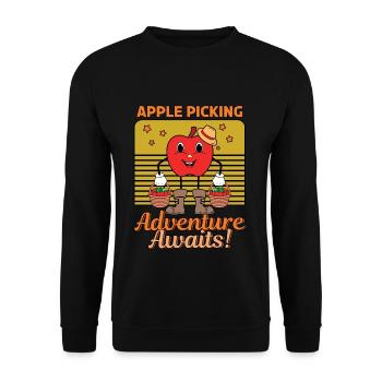 Apple Picking Adventure Apple Butter Picker Apple - Unisex Sweatshirt - black - Front - Alina (178cm) & Michal (187cm)