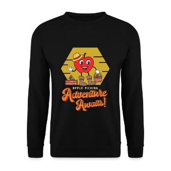 Apple Picking Adventure Awaits Apple Butter Picker - Unisex Sweatshirt - black - Front - Alina (178cm) & Michal (187cm)
