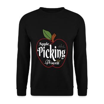 Apfelpflücken Prinzessin Apfel Erntezeit - Unisex Pullover - Schwarz - Vorne - Alina (178cm) & Michal (187cm)