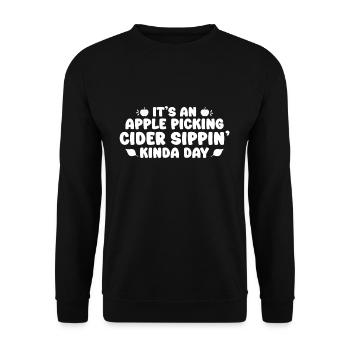 Apple Picker Apple Harvest Season Apple Cider - Unisex Sweatshirt - black - Front - Alina (178cm) & Michal (187cm)