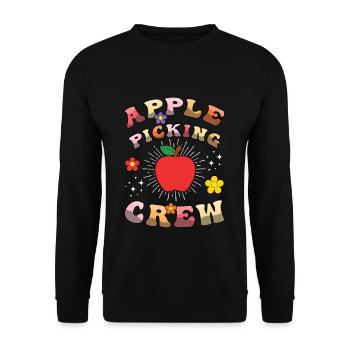 Apple Picking Crew Apple Picker Apple Season - Unisex Sweatshirt - black - Front - Alina (178cm) & Michal (187cm)